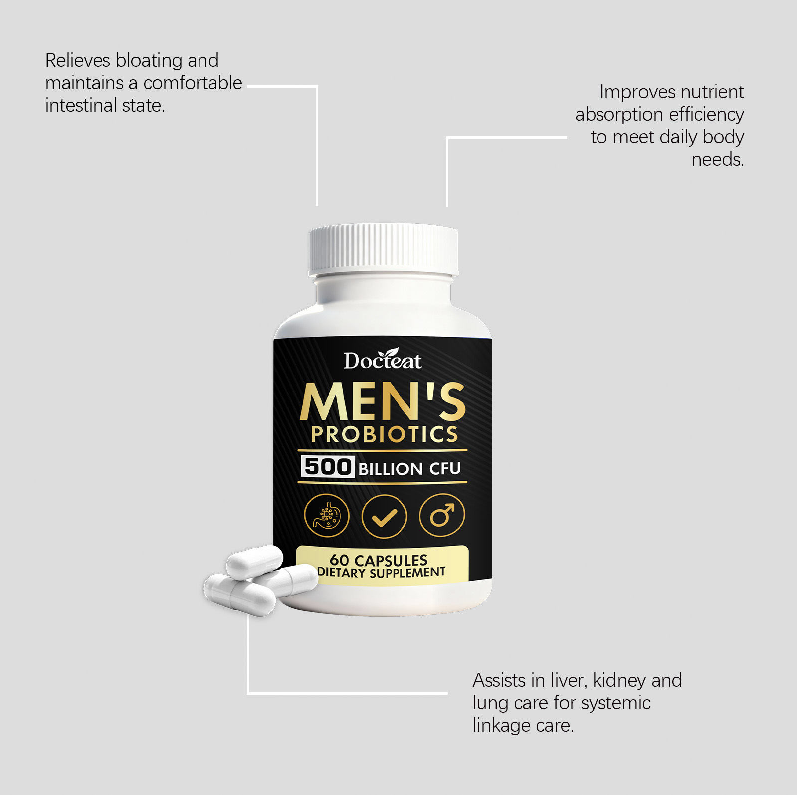 Nutrition Fitness Supplements - GOOGEER Men's Health Capsules Improve Urinary