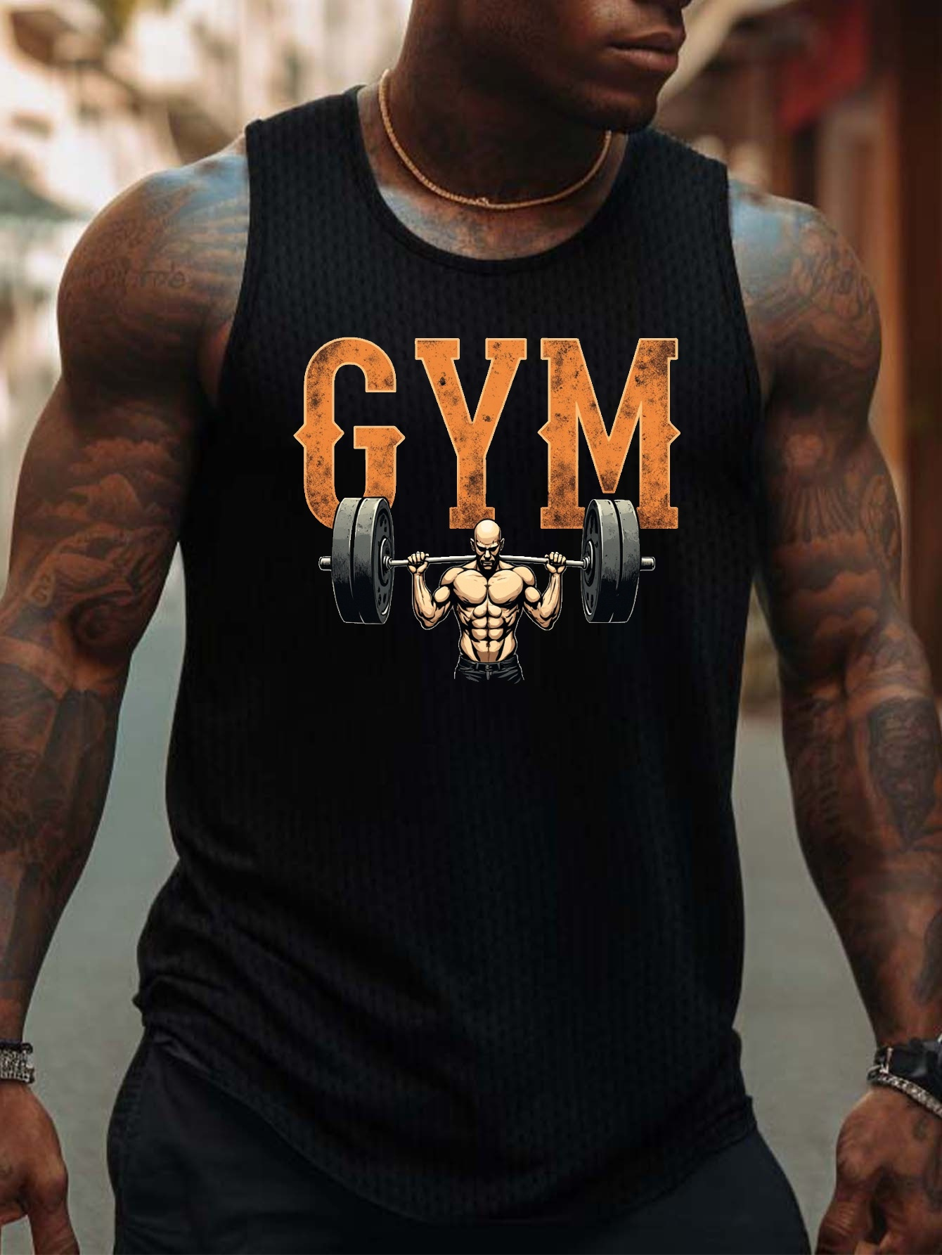 Fitness & Nutrition Lab Zapopan - Men's fitness vest with fitness-themed patterns