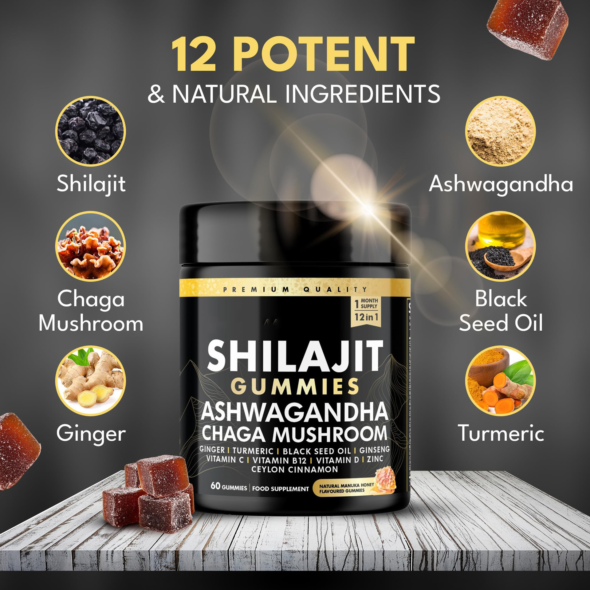 60 Shilajit Gummies with Mushr – Shilajit Resin Pure Bewertung und Preis