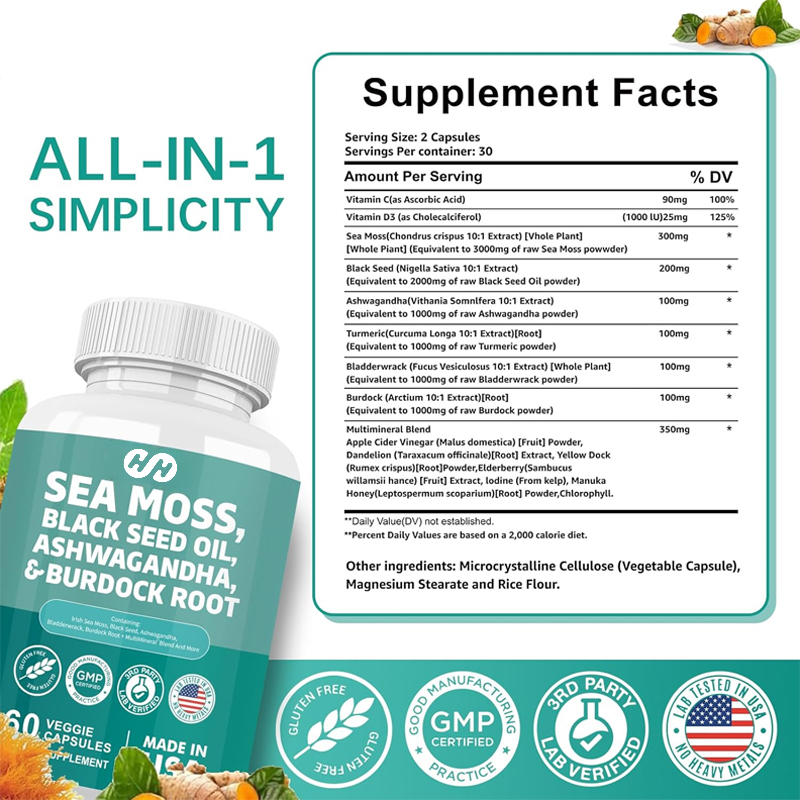 60 Capsules 7000mg Seaweed 400 – Black Seed Oil Capsule Bewertung und Preis