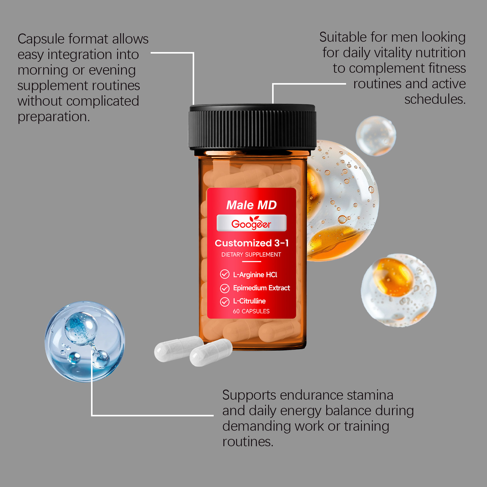 GOOGEER Men's Health Capsules  – Nutrition Fitness Supplements Bewertung und Preis