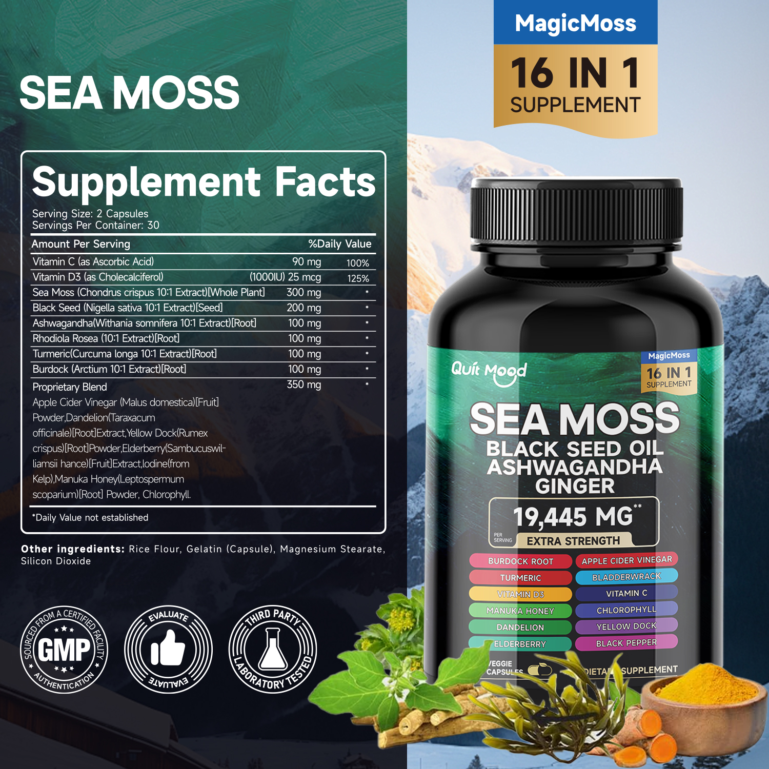 2Pcs Sea Moss 3000mg Black See – Black Seed Oil Capsule Bewertung und Preis